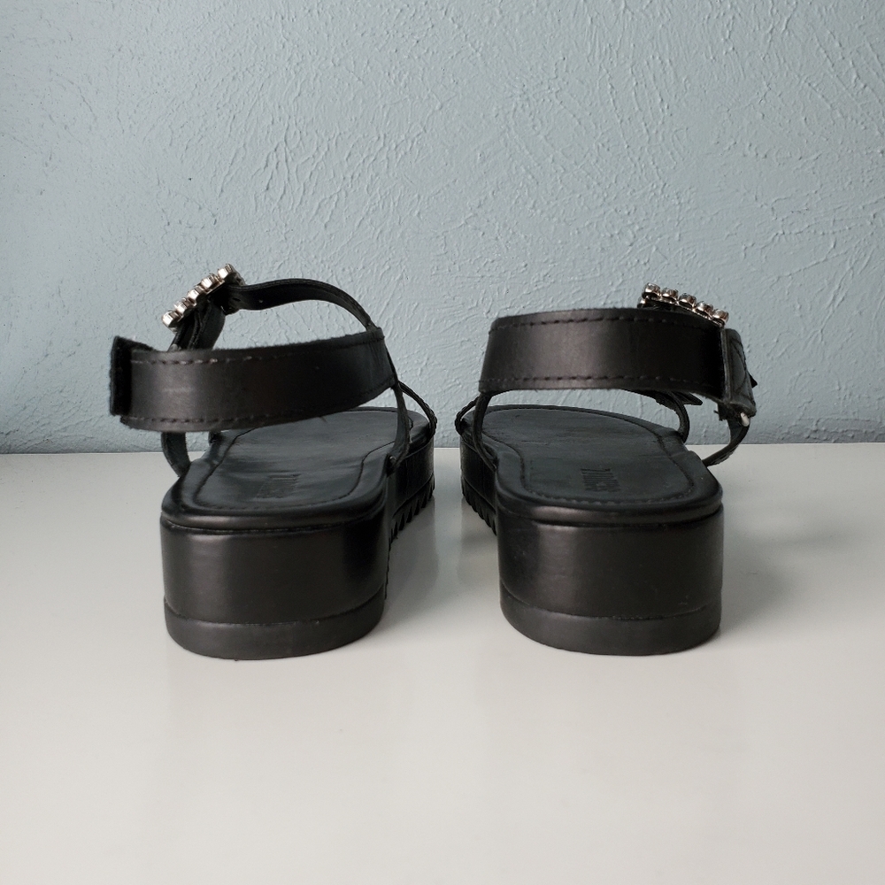 NEW Schutz Ruth Platform Sandals 90's Y2K Grunge Rhinestone Buckles Leather - Picture 3 of 8